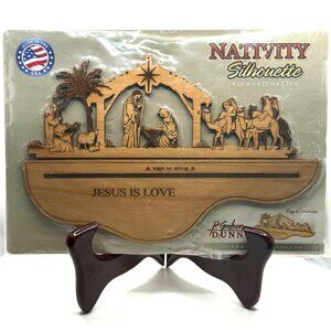 P. Graham Dunn Nativity Silhouette 9.25” x 3.25” x 2.75” Jesus Is Love Christmas